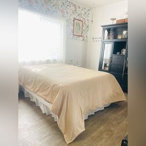 Lands’ End Duvet Cover 100% Cotton Solid Golden Khaki Full/Queen 90x90